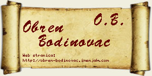 Obren Bodinovac vizit kartica